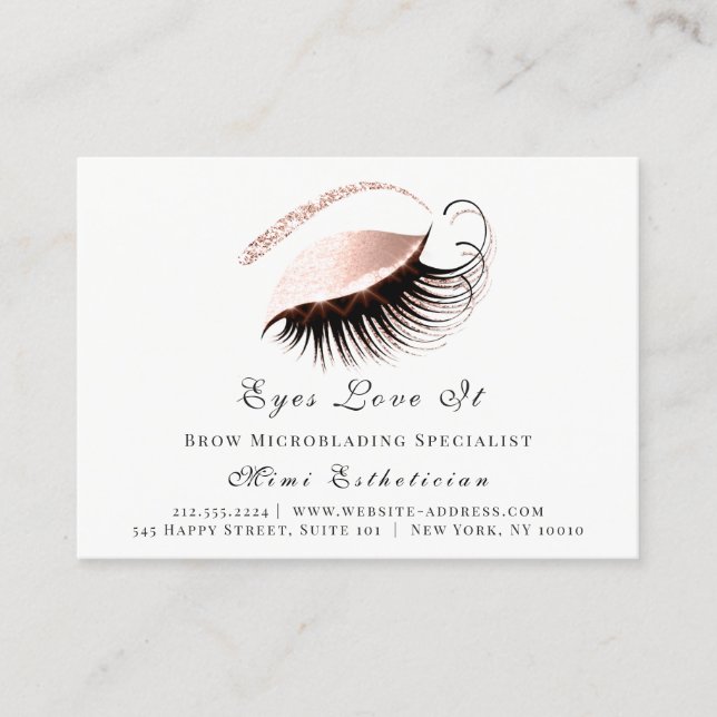Lashes Extension Aftercare Instructions White Rose Appointment Card (Front)