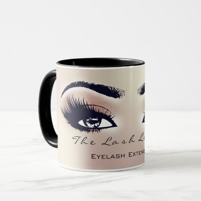Lashes Extension Eye Makeup Studio Peach BlushPink Mug (Front Left)