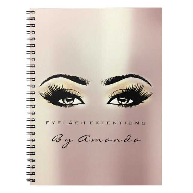 Lashes Extension Eyes Makeup Artist Champaigne Notebook (Front)