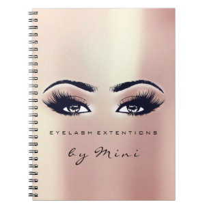 Lashes Extension Eyes Makeup Artist Pink Peach Notebook