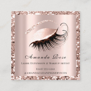 Lashes Extension Makeup Artist Beauty Rose Pink Appointment Card