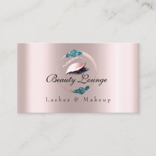 Lashes Extension Makeup Artist Blue Floral Roses Appointment Card