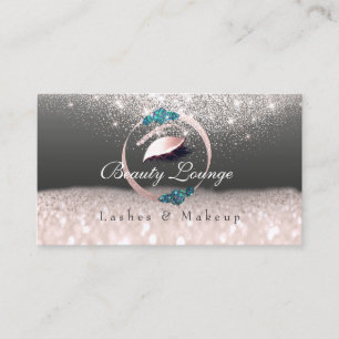 Lashes Extension Makeup Artist Ocean Floral Grey Appointment Card