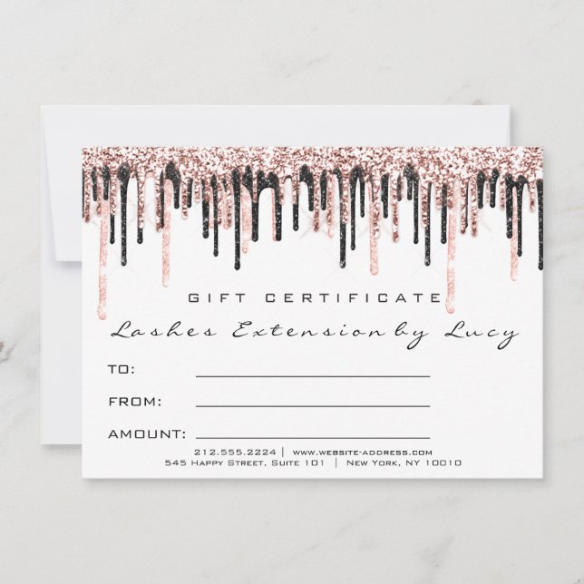 Lashes Extension Makeup Certificate Gift Simply (Front)