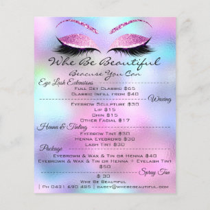 Lashes Extension Makeup Henn Price List Flyer