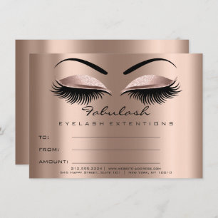Lashes Extension Rose Lux Makeup Certificate Gift Invitation