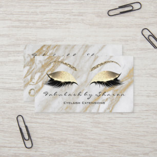 Lashes Extension Snapchat, Instagram Gold Marble2 Business Card