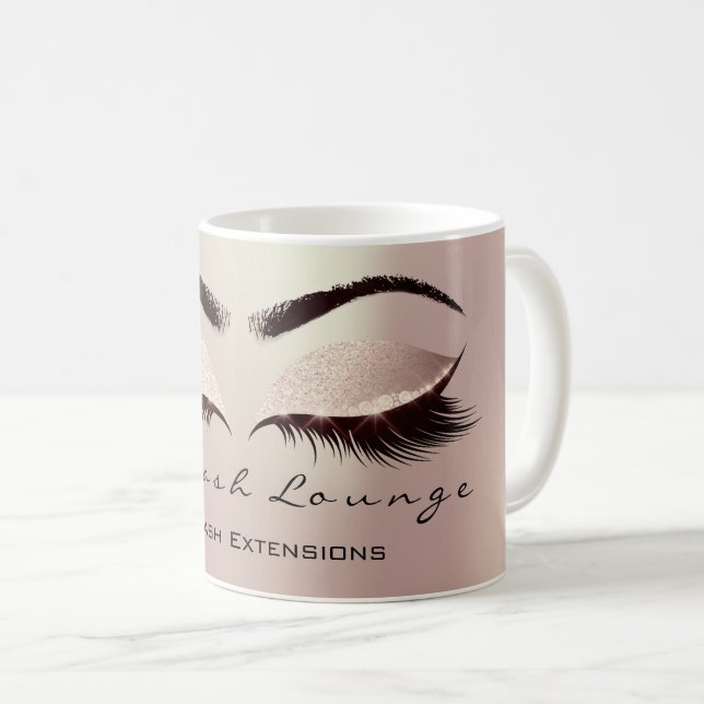 Lashes Extention Beauty Studio Blush  Eye Glitter Coffee Mug (Front Right)