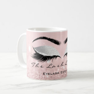 Lashes Extention Beauty Studio Grey Eye Glitter Coffee Mug