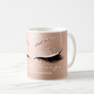 Lashes Extention Beauty Studio Rose Gold Makeup Coffee Mug