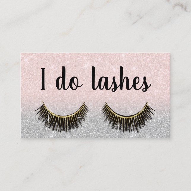 Lashes Eyelash Extensions Blush Pink Salon Loyalty Card (Front)