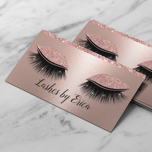 Lashes Eyelash Eye Makeup Artist Rose Gold Salon Business Card