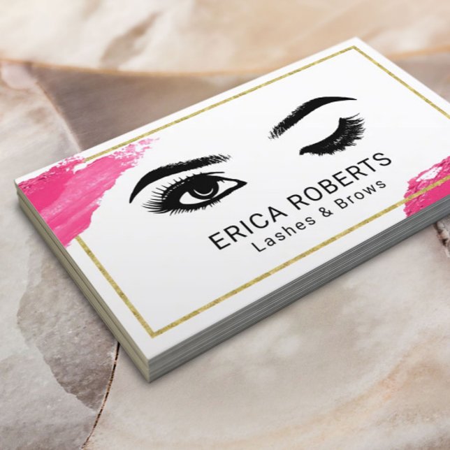 Lashes Eyelash Makeup Artist Wink Eye Beauty Salon Business Card (Creator Uploaded)