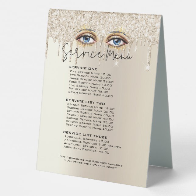 Lashes Glam Champagne Dripping Glitter Price List (Back)