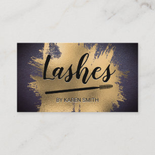 Lashes Gold Foil Splatter Leather Texture Appointment Card