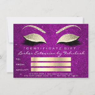 Lashes Gold Pink Makeup Artist Certificate Gift