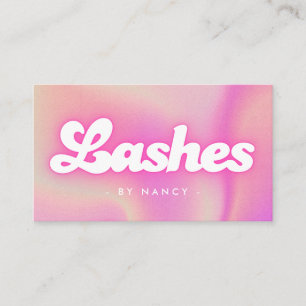 Lashes Groovy Retro Pink Business Card