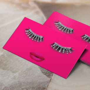 Lashes Hot Pink Eyelash Eyes Makeup Artist Beauty Business Card
