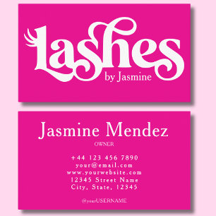 Lashes Hot Pink Professional Chic Business Card