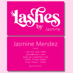 Lashes Hot Pink Professional Chic Business Card