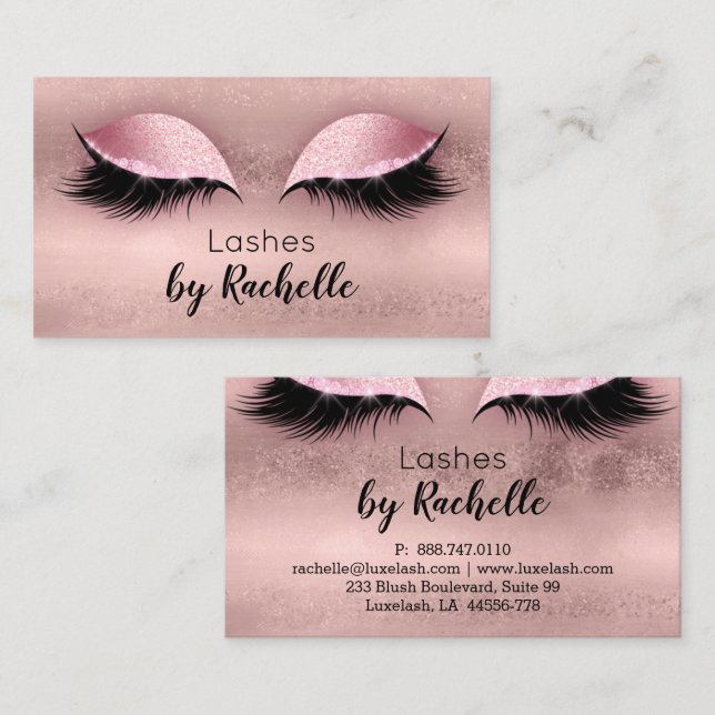 Lashes Lash Business Card Eyelash Rose Gold (Front/Back)