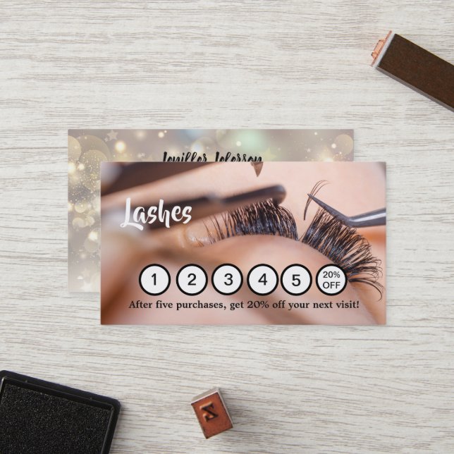 Lashes Loyalty Business Card (Front/Back In Situ)