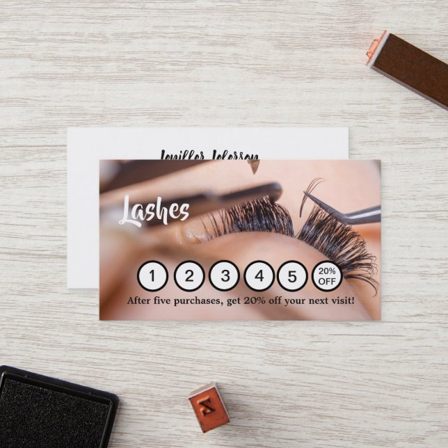 Lashes Loyalty Business Card (Front/Back In Situ)