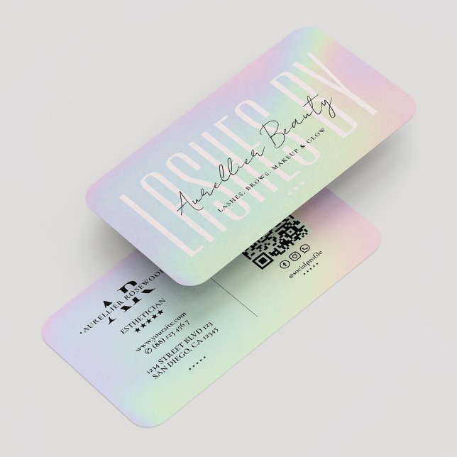  Lashes Makeup Artist Beauty Holographic Modern Business Card (Lashes Makeup Artist Beauty Holographic Modern Business Card
)