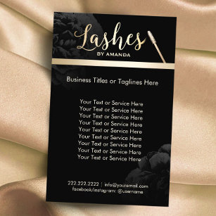 Lashes Makeup Artist Black Floral Beauty Salon Flyer