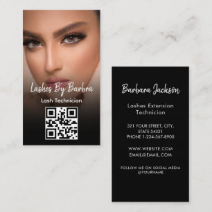 Lashes Makeup Artist Black Instagram Grid Modern Business Card