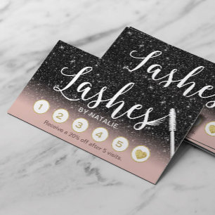 Lashes Makeup Artist Black & Pink Ombre Loyalty Card