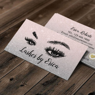 Lashes Makeup Artist Blush Pink Glitter Loyalty Card