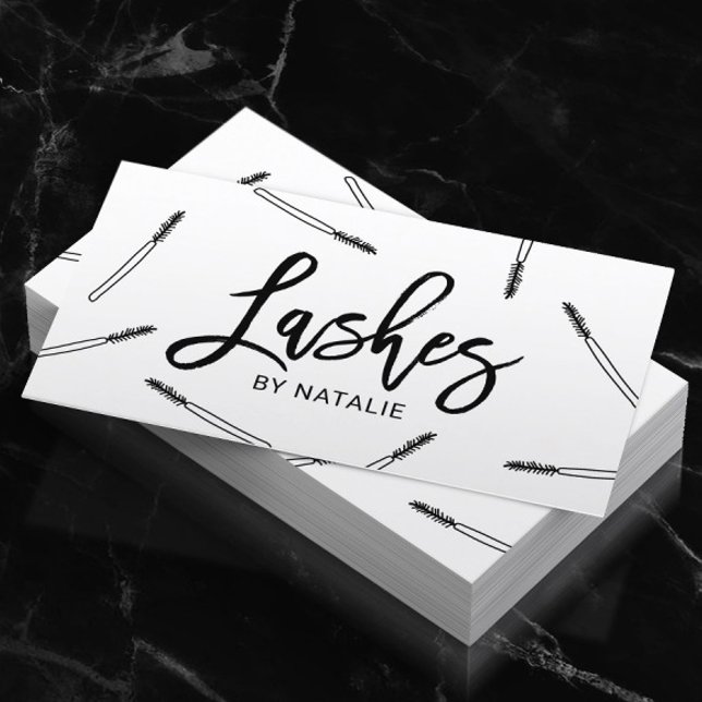 Lashes Makeup Artist Cute Mascara Wands Salon Business Card (Creator Uploaded)