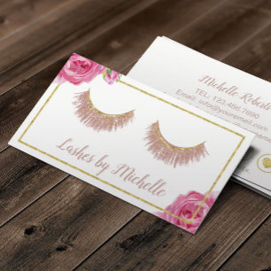 Lashes Makeup Artist Elegant Floral Loyalty Card