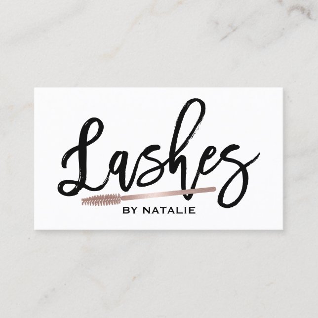 Lashes Makeup Artist Elegant Handwritten Script Business Card (Front)