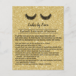Lashes Makeup Artist Eyelash Aftercare Instruction Flyer