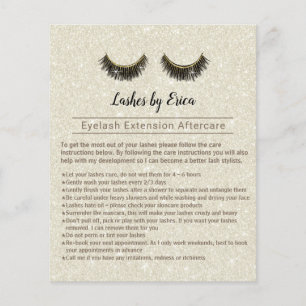 Lashes Makeup Artist Eyelash Aftercare Instruction Flyer