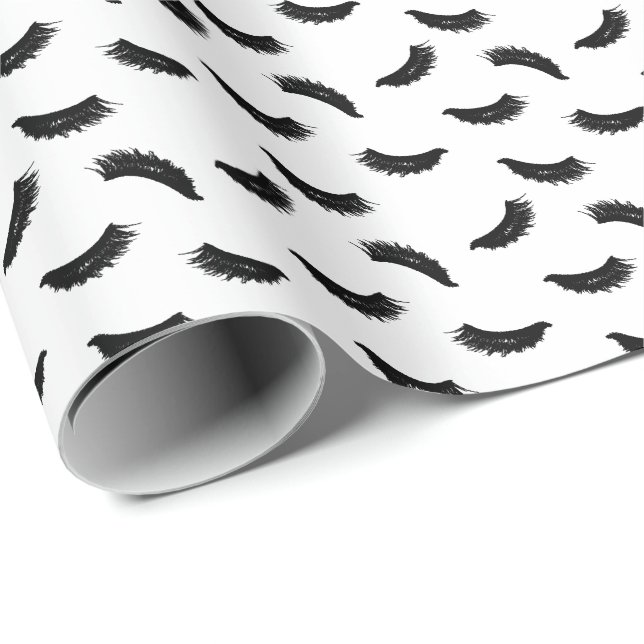 Lashes Makeup Artist Eyelash Pattern Beauty Salon Wrapping Paper (Roll Corner)