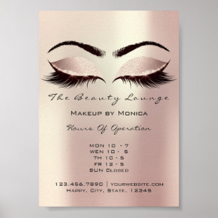 Lashes Makeup Artist Glitter Beauty Rose Pink Poster