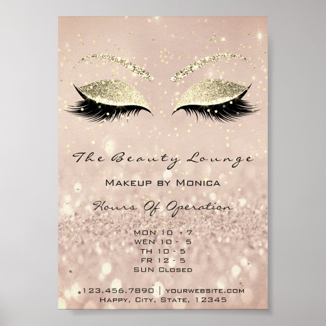 Lashes Makeup Artist Glitter Beauty Salon Skinny1 Poster (Front)