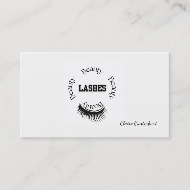Lashes Makeup Artist Minimalist Typography Business Card (Front)