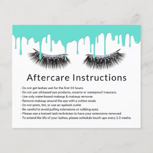 Lashes Makeup Artist Modern Teal Drips Aftercare Flyer