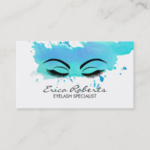 Lashes Makeup Artist Modern Watercolor Business Card