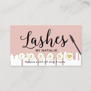 Lashes Makeup Artist Rose Gold Dripping Loyalty Card