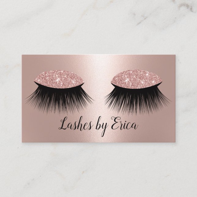 Lashes Makeup Artist Rose Gold Foil Salon Loyalty (Front)