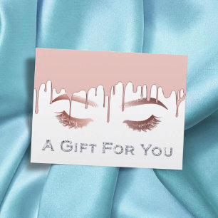 Lashes Makeup Artist Rose Gold Gift Certificate Postcard