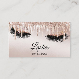 Lashes Makeup Artist Rose Gold Mascara Brows Business Card