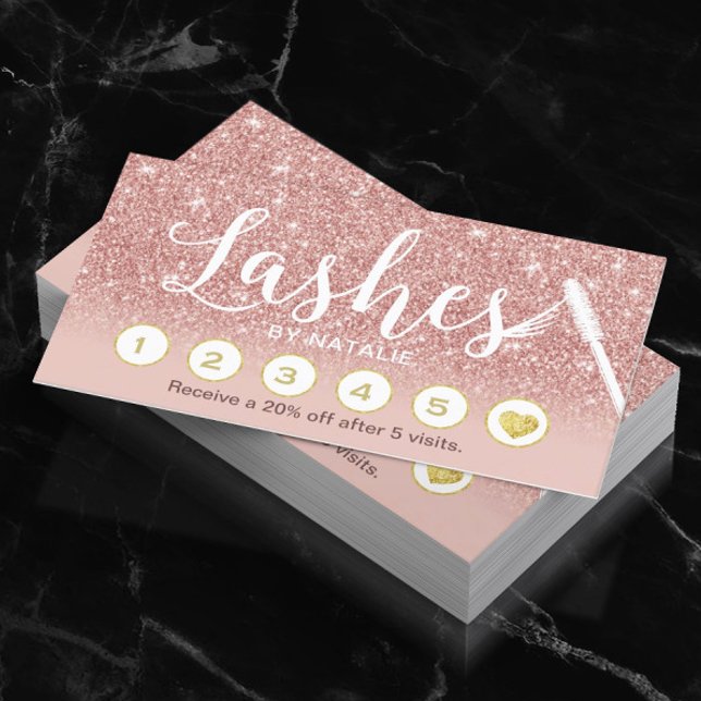Lashes Makeup Artist Rose Gold Ombre Loyalty Punch Card (Creator Uploaded)