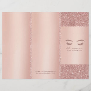 Lashes Makeup Artist Rose Gold Salon Tri-Fold
