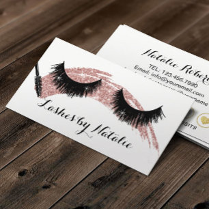 Lashes Makeup Artist Rose Gold Stroke Loyalty Card